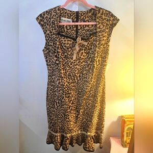 Bettie Page Leopard Print Bodycon Dress